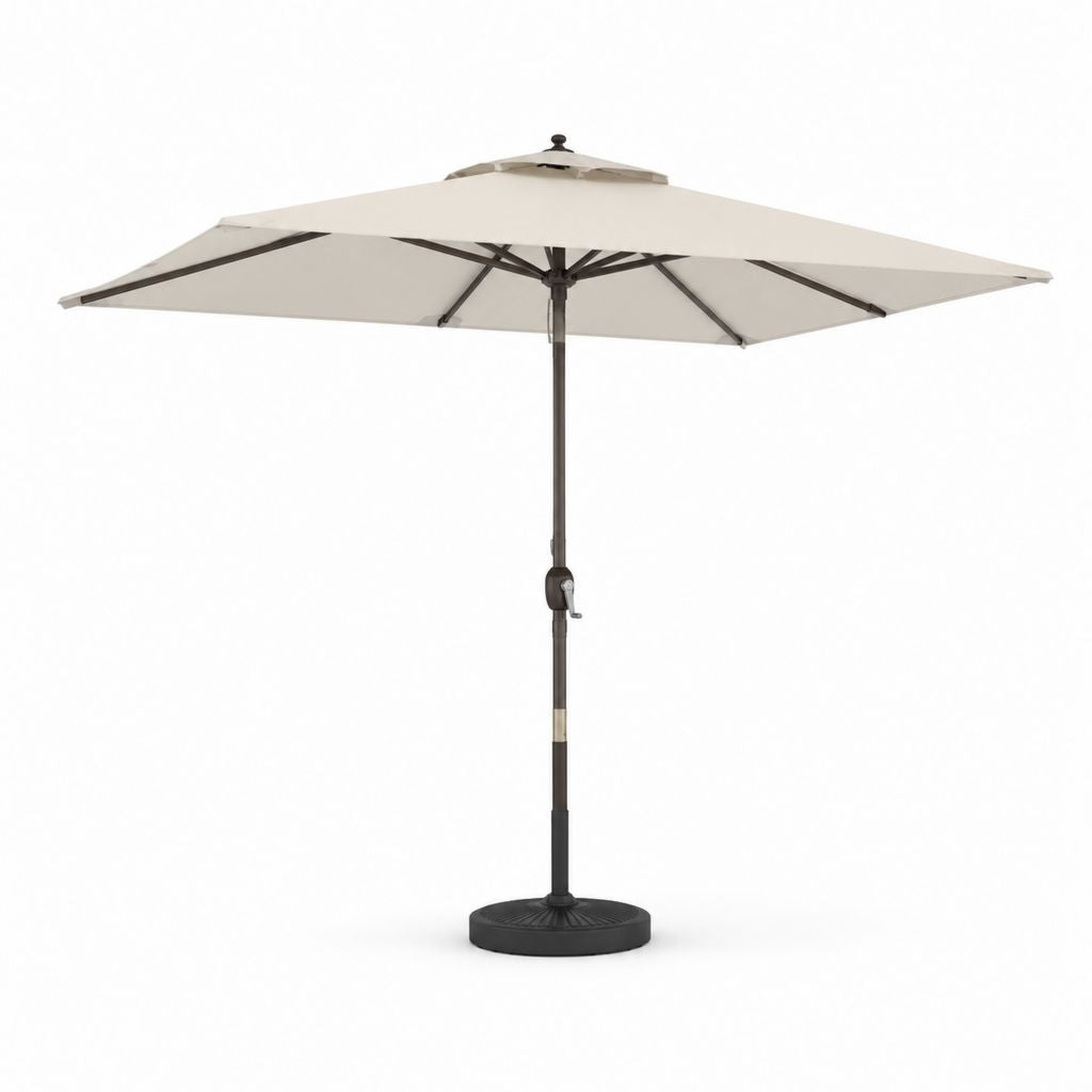 Ombrellone da giardino ottagonale beige in poliestere diametro 300 cm altezza 245 cm con palo in alluminio e base