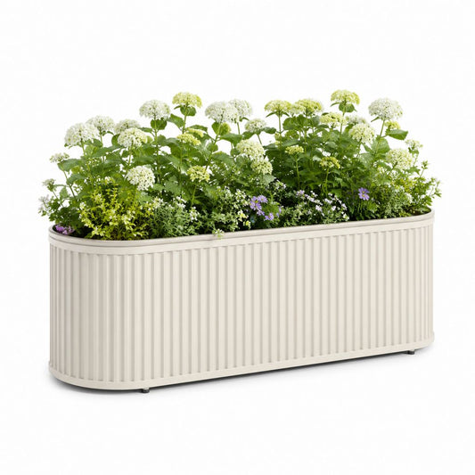 Fioriera da balcone rettangolare avorio in PP 80 x 30 x 40 cm