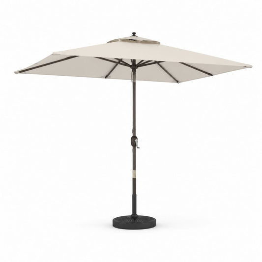 Ombrellone da giardino ottagonale beige in poliestere diametro 300 cm altezza 245 cm con palo in alluminio e base