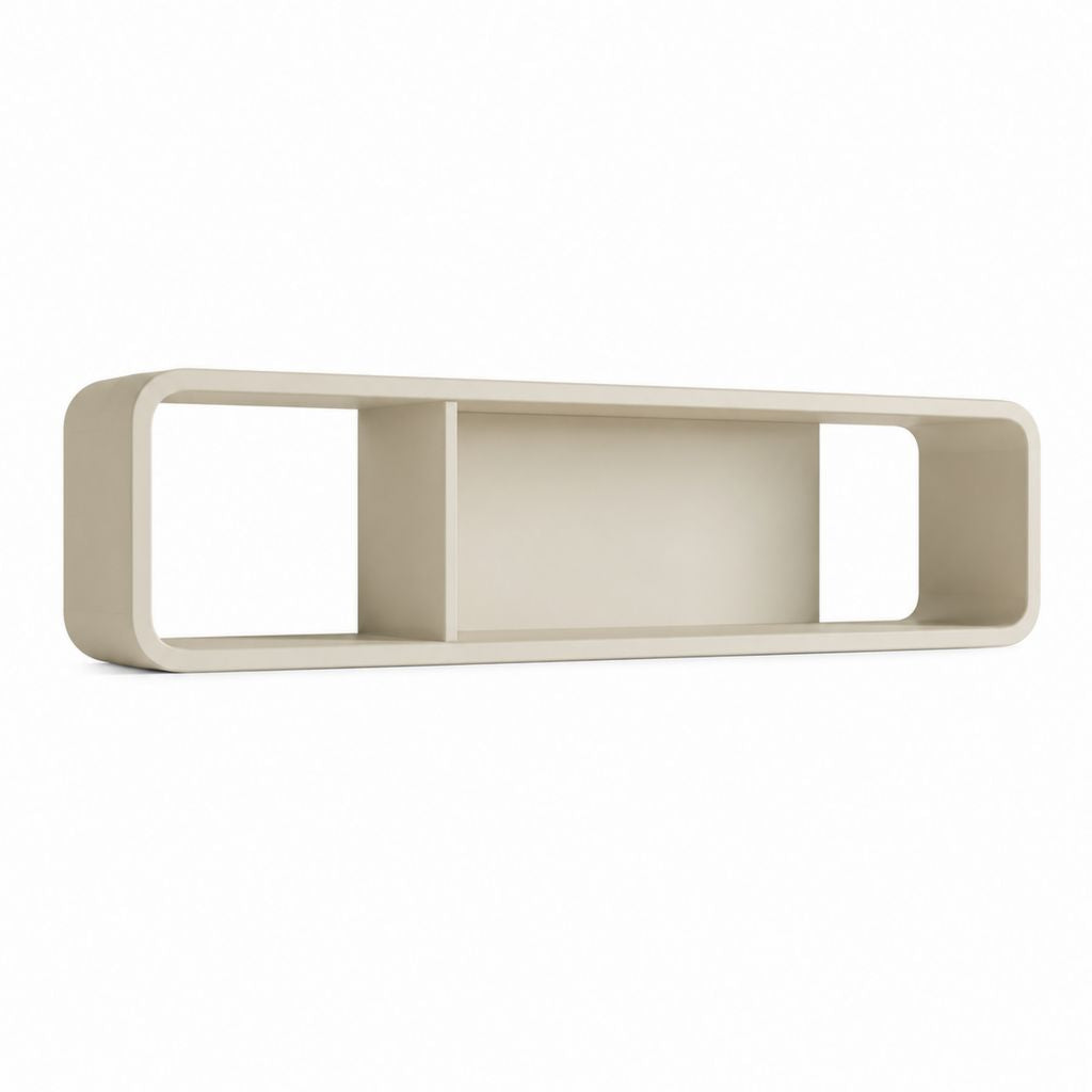 Mensola bassa da soggiorno beige in MDF rettangolare 120 x 30 x 40 cm