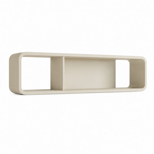 Mensola bassa da soggiorno beige in MDF rettangolare 120 x 30 x 40 cm