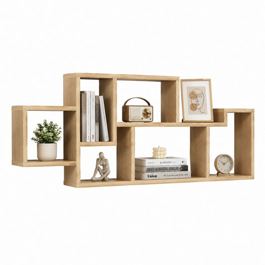 Scaffale da parete modulare rovere naturale in MDF 120 x 20 x 70 cm