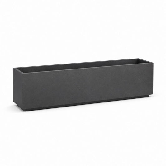 Fioriera rettangolare da giardino antracite in polipropilene 100 x 40 x 40 cm